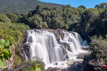 Canvastavla - A Waterfall Among Lush Vegetation