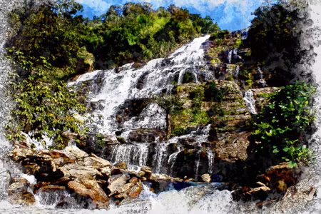 Canvastavla - A Waterfall in an Artistic Edition