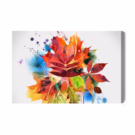 Canvastavla - Colorful Autumn Leaves Painted with