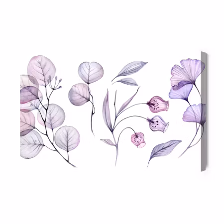 Canvastavla - Violet-pink Leaves and Flowers
