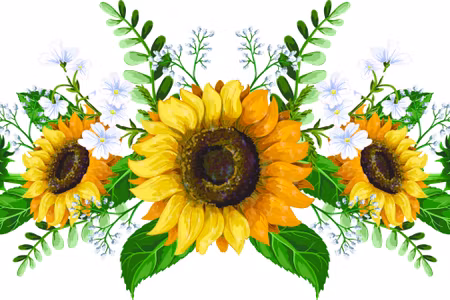 Canvastavla - Decorative Sunflowers