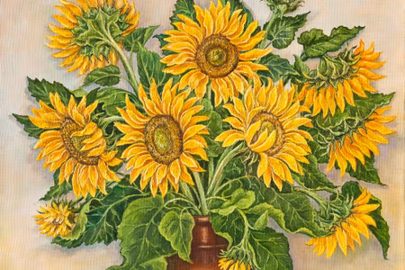 Canvastavla - Sunflowers in a Vase