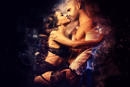 Canvastavla - Couple in Embrace
