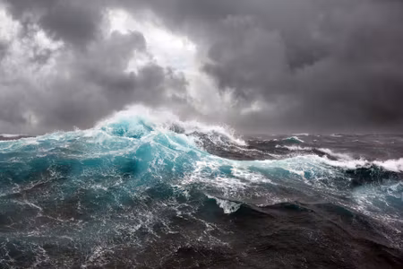 Canvastavla - Sea and Gray Clouds