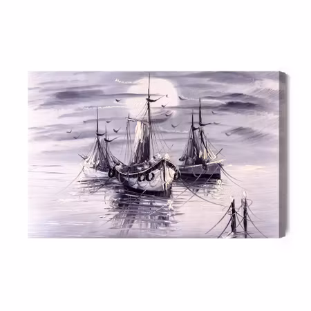 Canvastavla - The Sea and the Ships Are Painted