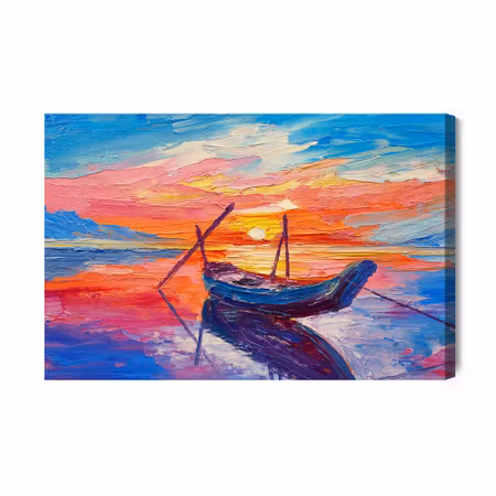 Canvastavla - Fishing Boats in the Sea