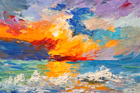 Canvastavla - Sea in an Abstract Style