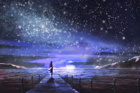 Canvastavla - The Night Sea and the Stars