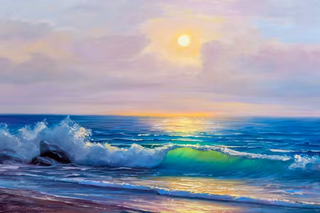 Canvastavla - Sunny Morning At the Seaside