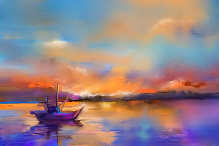 Canvastavla - Colorful Landscape with the Sea