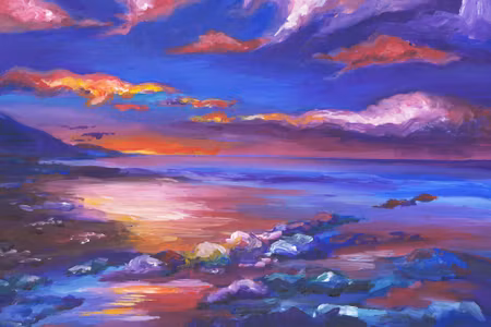 Canvastavla - Abstract Sea Landscape