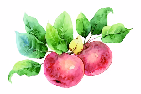 Canvastavla - Apples Painted with Watercolor