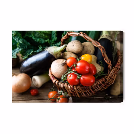 Canvastavla - A Basket of Vegetables