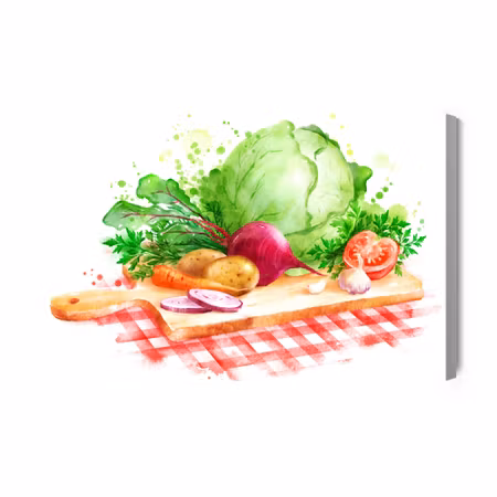 Canvastavla - Vegetables on a Chopping Board