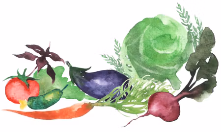 Canvastavla - Fresh Vegetables Painted with