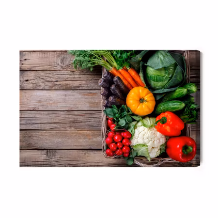Canvastavla - Vegetable Basket on the Table