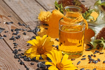 Canvastavla - Sunflower Oil with Flowers