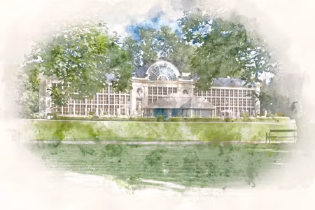 Canvastavla - The Watercolor Royal Å Azienki