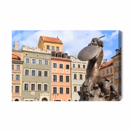Canvastavla - The Statue of the Mermaid in Warsaw