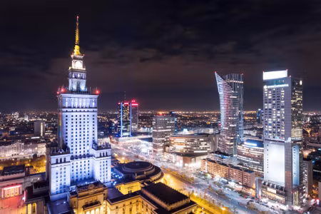 Canvastavla - Warsaw At Night