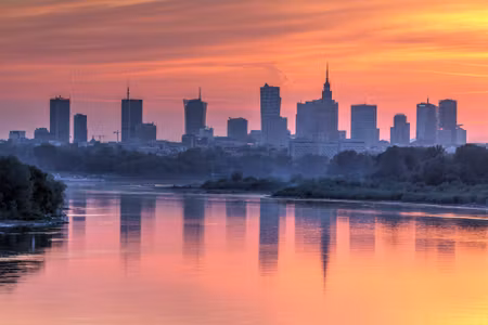 Canvastavla - Warsaw and the Sunset