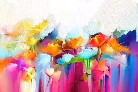 Canvastavla - Colorful Abstract Flowers