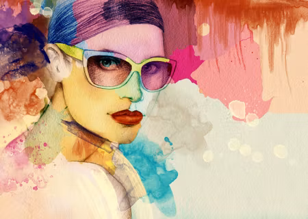 Canvastavla - Colorful Portrait of a Woman