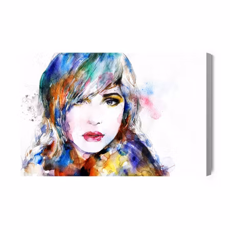 Canvastavla - Watercolor Portrait of a Woman