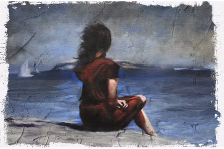 Canvastavla - Woman on the Beach