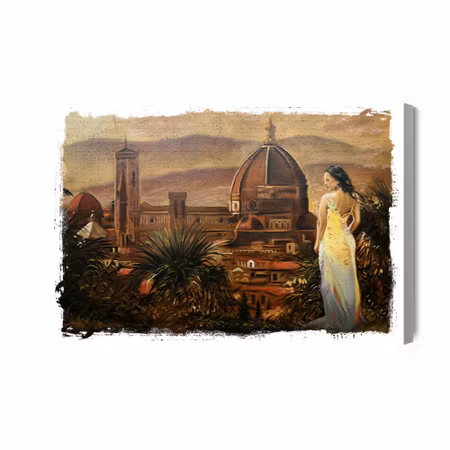 Canvastavla - The Woman on the Background of the