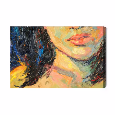 Canvastavla - A Female Face in an Abstract Version