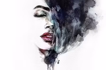 Canvastavla - Watercolor Female Face