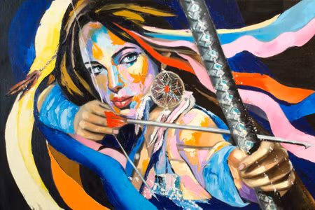 Canvastavla - Woman with a Bow
