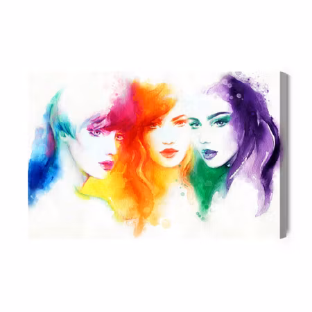 Canvastavla - Watercolor Portrait of Three Women