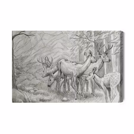 Canvastavla - Sketch of a Deer