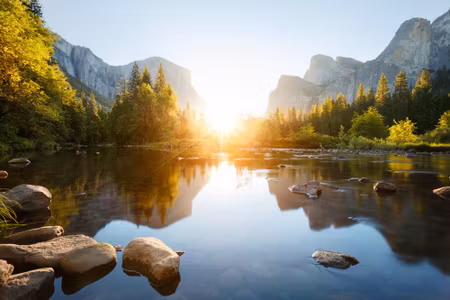 Canvastavla - Sunrise in the Yosemite Valley