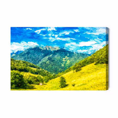 Canvastavla - Painted Mountain Landscape