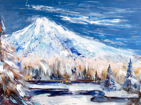 Canvastavla - Winter Mountain Landscape