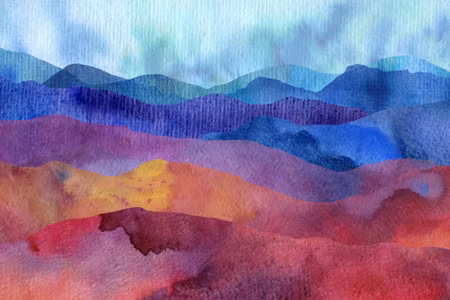 Canvastavla - Colorful Abstract Mountain Ranges