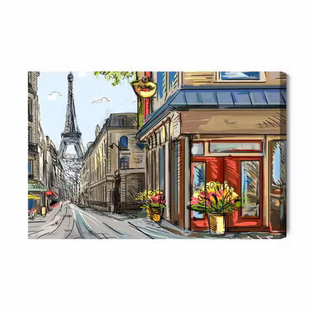 Canvastavla - Paris Streets Like a Comic Book