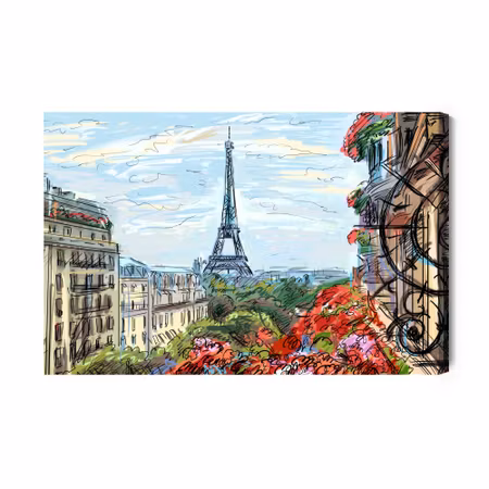 Canvastavla - Paris As Drawn