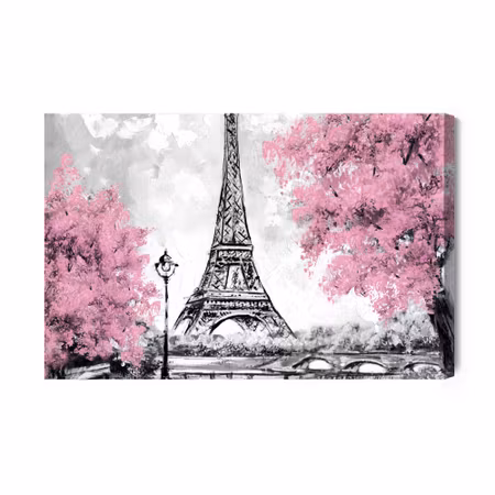 Canvastavla - The Eiffel Tower Between Flowering