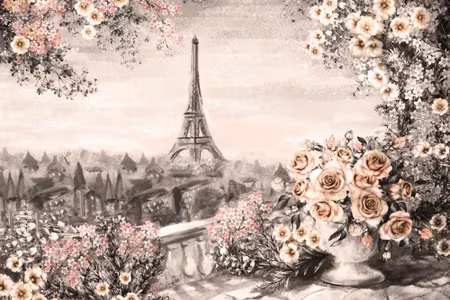 Canvastavla - A Flowery Terrace Overlooking the
