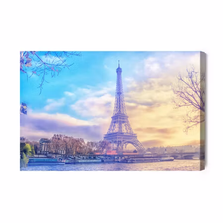 Canvastavla - Eiffel Tower At Sunset