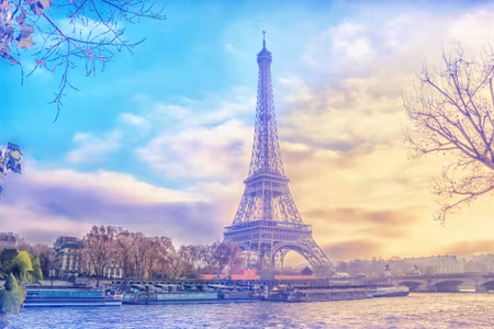 Canvastavla - Eiffel Tower At Sunset