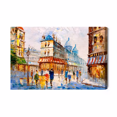 Canvastavla - Parisian Street As If Painted