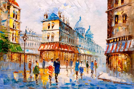Canvastavla - Parisian Street As If Painted