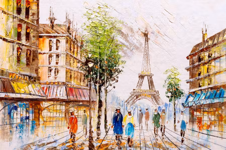 Canvastavla - Paris Street Overlooking the Eiffel