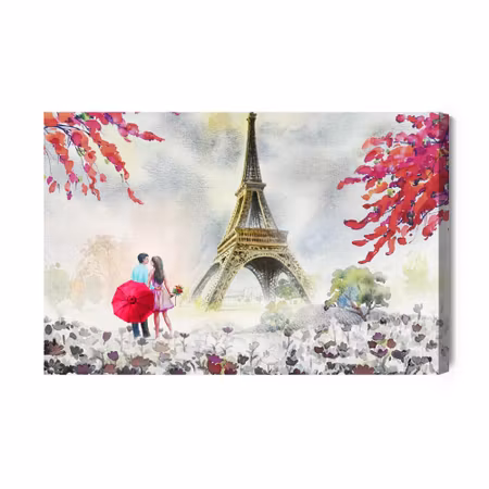 Canvastavla - In Love By the Eiffel Tower