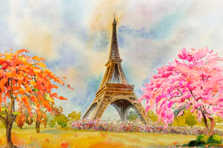 Canvastavla - The Eiffel Tower Between Colorful